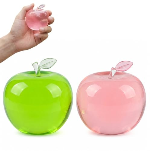 2 Stück Dekorationsstück, Apfel mit Blättern, Antistress Dekorationsstück zur Entspannung und Konzentratio