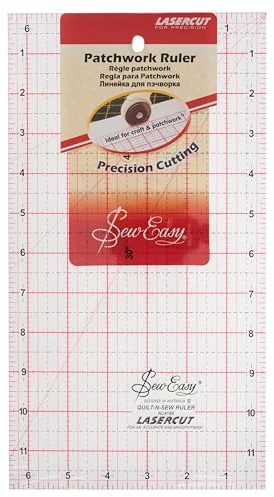 Wide Range of Sew Easy Patchwork and Quilting Rulers Different Shapes and Sizes (Patchwork Ruler 12 x6.5 inch)