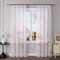Yujiao Mao Voile Gardine mit Blumendruck Flowers farbenfrohe Vorhänge Schal mit Kräuselband 1er Pack Pink BxH 150x145cm
