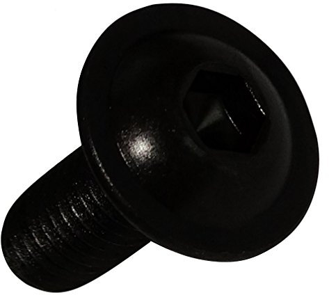 AERZETIX - C18878-20 x Bolzen - Schrauben mit Flansch - mit gewölbter Kopf mit Bund - M6x16mm - Geschwärzter Stahl - Fußabdruck 4mm Innensechskant