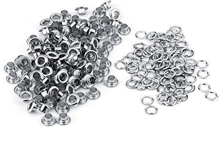 Walfront 100Pcs Traverse Rivets Oeillets Creux PCB Circuit Board Antique Brass Eyelet Grommets Kit Avec Rondelles 5MM (Silver)