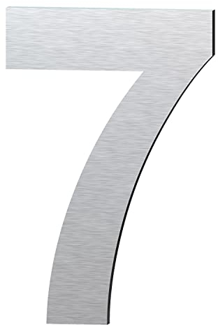 spazzolato moderno numero civico -6 pollici 152 mm altezza, in solido acciaio INOX 304, galleggiante aspetto e facile da installare (Numero 7 Sette)