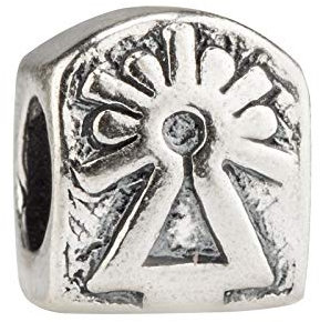Eguzkilore Charm Plata de Ley 925 Abalorio Virgen del Pilar, Compatible con Pulseras Eguzkicharm, Pandora y Otras Pulseras de Estilo Europeo.Charm Pandora Originales