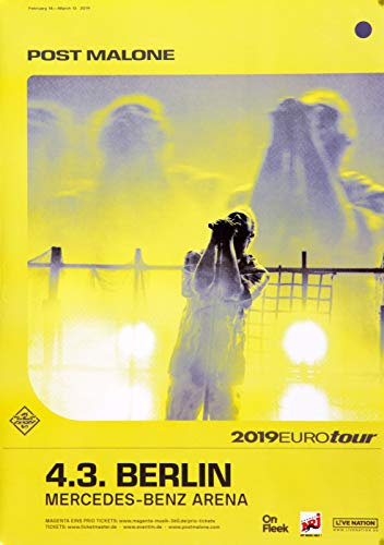 Post Malone - Euro Tour, Berlin 2019 » Konzertplakat/Premium Poster | Live Konzert Veranstaltung | DIN A1 «