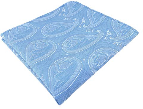 TigerTie Designer Einstecktuch in hellblau blau silber Paisley gemustert