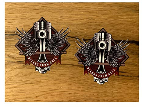 24/7stickers #680 / 2X Biker Aufkleber je 8x8cm Skull USA V2 Twin Custom Chopper Tank Bobber Rocker Outlaw