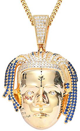 MENGKE Hip-Hop-Sänger Xxxtentacion Avatar Anhänger Gold 18K Hiphop Hip-Hop Schmuck,Gold