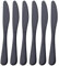 GoGeiLi Couteau de table noir mat, acier inoxydable satiné couteaux 23.8cm, service pour 6 personnes, lavable au lave-vaisselle
