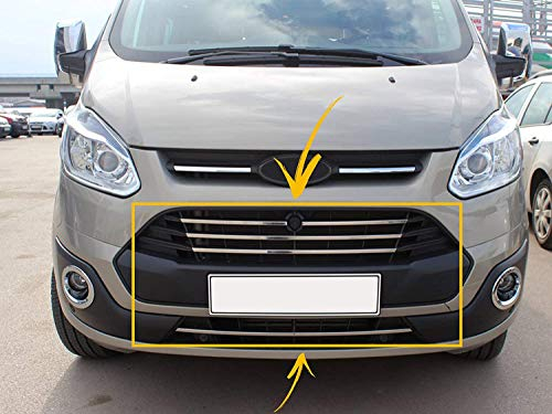Generic Kühlergrill-Abdeckung, für Ford Transit Tourneo/Custom 2012–2017, Van, Edelstahl, Chrom, 5 Stück