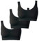 UnsichtBra Bustier Damen BH ohne Buegel | 3er Set Wohlfühl Bustiers Tops | Bügelloser Soft Bra | Schlaf Still Sport Crop Top Büstier 3 x Schwarz (wellbra_sss)(XL)