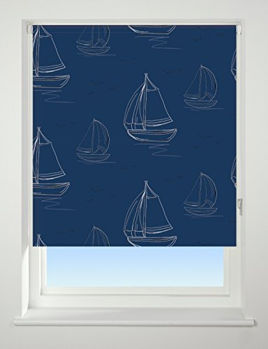 Daylight Patterned Roller Blind, Boats Blue, (180cm Wide)