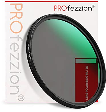 PROfezzion Slim Zirkularer Polfilter 52mm CPL Filter für Nikon D5500 D5300 D5200 D3300 D3200 D3100 mit AF-S 18-55mm Kit-Objektiv, Fujifilm X-M5 X-T50 X-T30 X-T20 mit XC 15-45mm Kit-Objektiv und mehr