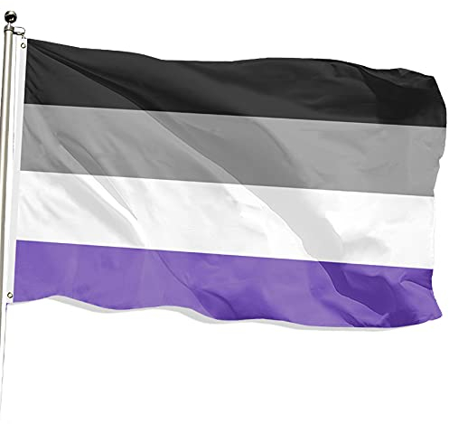 FSFLAG Asexueller Stolz Flagge – Asexuelle Flagge 90 x 150 cm – Doppelter Stictching und zwei Messingösen – 100D Polyester und lebendige Farben