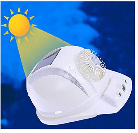 AXTMR Intelligenter Fan-Schutzhelm, Solar-Schutzhelme mit Licht und reflektierenden Aufklebern, Baustellenhelm zum Aufladen von Mobiltelefonen,White,4000mA
