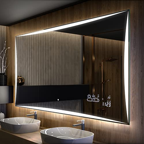 Artforma Badspiegel mit Beleuchtung - Led Spiegel Bad - 80x70 - Badezimmerspiegel Nach Maß - auf Individuelle Bestellung Gefertigt - Modernes Design - Ohne Rahmen