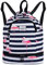 HAWEE Étanche Sac à Dos à Cordon Grand Sacs de Sport à Cordon de Serrage Sac à Dos Unisexe pour Femme Hommes Voyage Vie Quotidienne Plein Air Yoga Natation Plage, L, Grue Rose