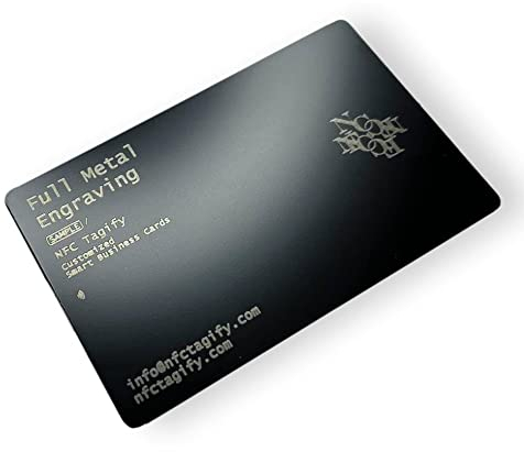Full Custom Metal Card Metal Card Digital Visitenkarte - Premium NFC Smart Card NTAG216 [Laser Graviert - Doppelseitig - Silber]