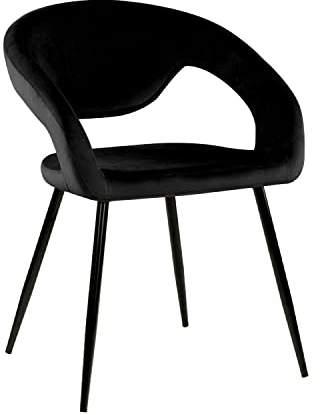Kick Collection Esszimmerstühl Lenn Velvet - Samt - Schwarz - Modern und Hochwertig - Samtstoff und Metall - Erhältlich in vielen Farben