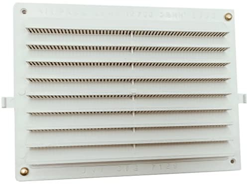 TEKLiNe Griglia Ventilazione Regolabile Aerazione Plastica 150x200mm Rettangolare Areazione Protezione Insetti Sistema Aria Casa Colore Bianco, Griglia Aerazione 15x20cm