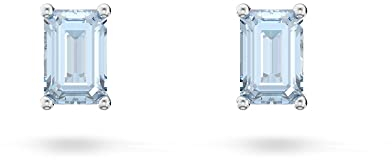 Swarovski Stilla Ohrstecker, Oktagon-Schliff, Blau, Rhodiniert