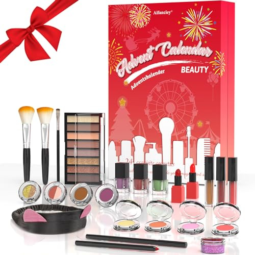 Aifanciey Adventskalender 2022, Make-up-Set, 24 Kosmetikprodukte, Hautpflege und Schönheit für Neujahr, Weihnachten, ideal für Mädchen/Frauen/Mütter