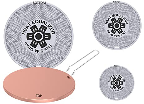 Set of All 3 Sizes - The Heat Equalizer Heat Diffuser for Gas Stove - Aluminum & Copper Alloy, Hot Plate & Stove Burner Cover, Ring Plate Cover