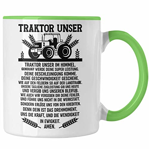 Trendation - Traktor Unser Tasse Geschenk Lustig Landwirt Spruch Bauer (Grün)