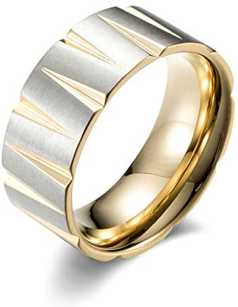 Dsnyu Herrenring, Gold Siegelring, Kegel Ring Edelstahl Klassik Schmuck GR.62 (19.7)