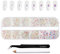 Beadsland Strasssteine für Makeup,8 Größen 2500pcs Kristall flache Rückseite Strasssteine Gesicht Edelsteine für Nägel Handwerk mit Pinzette und Wachsstift,Transparente AB,SS4-SS30