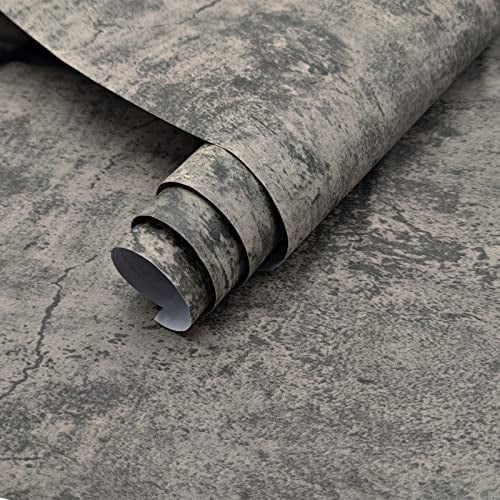 40CM×5M Hellgrau Tapete Selbstklebend Betonoptik 3d Effekt Klebetapete Beton Wand Klebefolie Matt Grau Tapeten Selbst Aufkleben Badezimmer Betontapete Arbeitsplatte für Küche Wohnzimmer