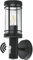 qfzwj Outside Lights with Sensor,Black Stainless Steel Security Motion Sensor Lights,IP44 Weatherproof Mains Powered PIR Outdoor Lights, E27 Modern External Exterior Lamp for House,Garden,Doorway