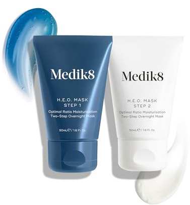 Medik8 H.E.O Mask, Moisturisation Two-Step Overnight Face Mask - 2x 50ml | Optimal Ratio Moisturisation Overnight Hydrating Face Mask, Delivers & Retain Intense Hydration for 72 Hours Post Use
