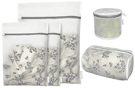 5 Wabennetz-Wäschebeutel für Feinwäsche mit Reißverschluss,Reise-Aufbewahrungsbeutel,Wäschebeutel für Unterwäsche, Dessous, BHs, Blusen, Strumpfwaren, Hosen, Strümpfe