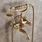 Mitigeur Baignoire Avec Douchette À Main Robinet Baignoire, Finition Laiton Antique Mural Double Poignée Laiton Mitigeur Douche, Robinet Bain