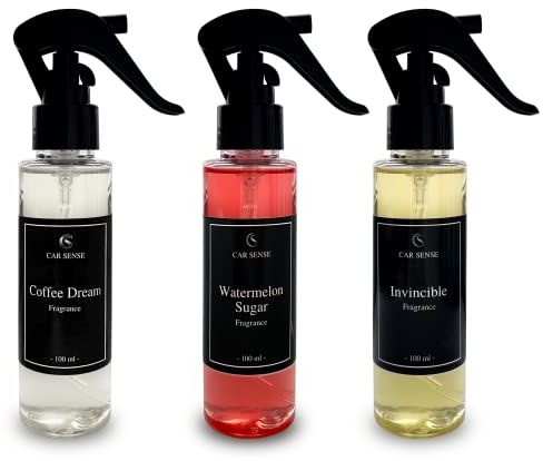 Car Sense 3er Set Coffee Watermelon Invincible Auto-parfüm 3x100 ml Sprühflasche der perfekte Duft für dein Fahrzeug Luxuriöser Autoerfrischer I Lufterfrischer mehr als ein Duftspray