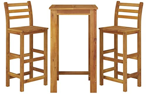 vidaXL 3-TLG. Gartenbar-Set Massivholz Akazie
