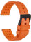 WOCCI 20mm Rallye Uhrenarmband, FKM Gummi Armband, Schnellverschluss, Schwarze Matte Schnalle (Orange)