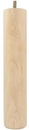 MS Beschläge Holz-Möbelbein Ø 50mm Möbelstütze Buche Vollholz rund Möbelfuß M8 Gewindestift Möbelstempel Schrankfuß Couchfuß Holzfuß (Höhe 250mm)