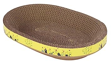 MagiDeal Bowl Shaped Cat Scratcher Cardboard Cat Scratcher Pad Nest Thicken Furniture Protector Cat Scratching Bed for Kitty Accessories Kitten, XL