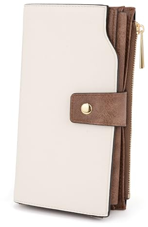 UTO Geldbörse Damen Gross Geldbeutel Damen Groß RFID Blockierung Kunstleder Kupplung 21 Kartensteckplätze Halter Organizer mit Große Kapazität innere Tasche passt 5,6 '' Handy