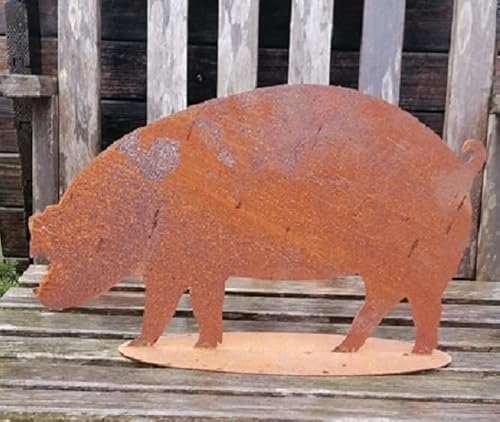 Generisch NEU !! Schwein ca. 40 cm breit aus Metall Edelrost Rost Deko Tiere Bauernhof Haustier Landleben Streichelzoo