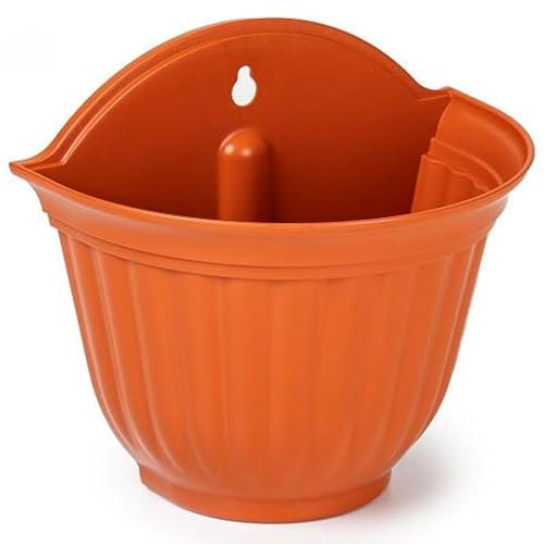 Acan Tradineur - Vaso da fiori in plastica per parete, vaso da appendere, vaso per piante, fiori, balcone, veranda, casa, prodotto in Spagna (marrone - 26 x 29,5 x 19 cm)