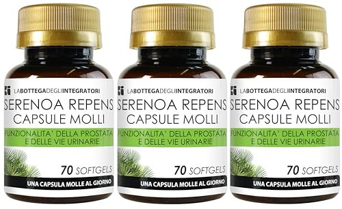 SERENOA REPENS 320 MG TITOLATO AL 90% | 210 SOFTGELS | CAPSULE MOLLI PER LA PROSTATA E PER LE VIE URINARIE | 1 PERLA AL GIORNO | LA BOTTEGA DEGLI INTEGRATORI