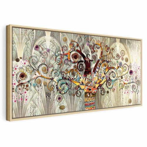 murando - Quadro Moderno con Cornice Naturale, Gustav Klimt, 80x40 cm | Chiodi Inclusi, 1 Pezzo, Quadri Moderni, Camera da Letto, Telaio in Legno, Resistenti Allo Sbiadimento, Produzione Europea