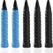 5 Griffband Anti-Rutsch Overgrip Badminton Grip für Tennis Griffbänder Squash Schläger（Schwarz+blau）