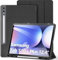 DUX DUCIS Case for Samsung Galaxy Tab S10+, S9 FE+, S9+, 12.4 Inch Screen, Ultra Slim Leather Cover, Pencil Holder, Auto Sleep / Wake, Black