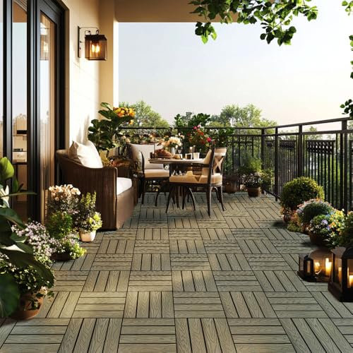 Home Deluxe WPC Klickfliesen BAVARO PREMIUM - Antik 5 m² - Holzoptik | Terrassenfliesen Holzfliesen Klickfliese Bodenfliesen