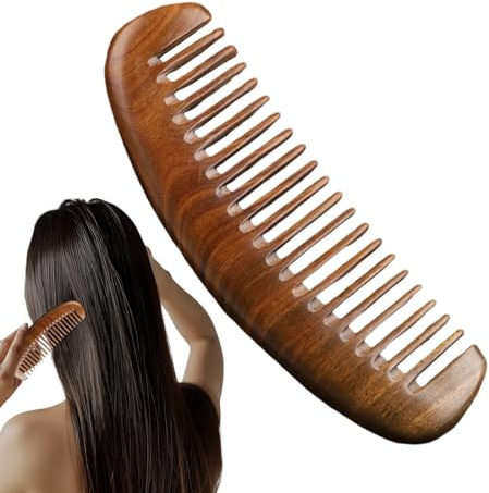 Holz-Haarkamm – Walnussholz-Haarentwirrungskämme – Kopfhautmassagegerät, Sandelholz-Entwirrungskamm, lockiger Haarkamm, Damen-Haarstyling-Werkzeuge für Männer, Frauen, Kinder