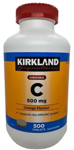 Kirkland Signature Vitamin C, 500mg, 500 Tablets – Supports Immune Health, Antioxidant Protection, and Collagen Formation