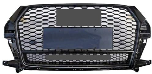 Mptuned Kühlergrill Frontgrill RSQ3-Stil Kompatibel mit Audi Q3 8U Vor-Facelift 2011-2014 | Wabengitter-Design, Glänzend Schwarz, Sportlicher Look